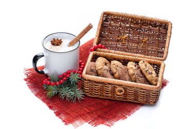 yumurta likörü kokteyl Noel dekorasyonu ve işbirliği ile düzenlenen kupa