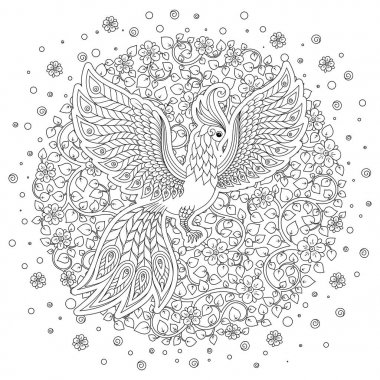   Anti stres Boyama Page yüksek ayrıntılarla için Firebird.