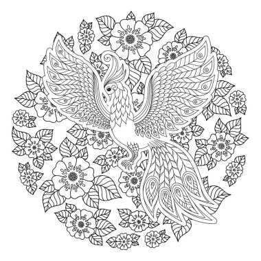   Anti stres Boyama Page yüksek ayrıntılarla için Firebird.