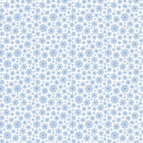 Modèle de doodle sans couture de Noël avec des flocons de neige — Image vectorielle