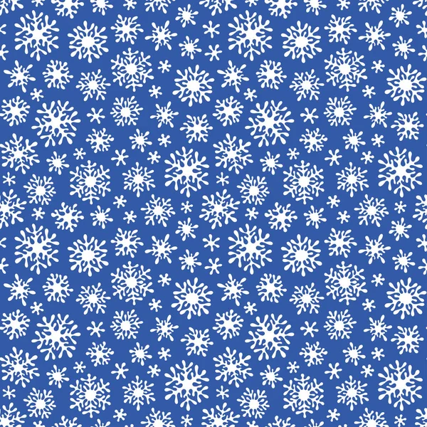 Christmas seamless doodle pattern with snowflakes — Stock Vector