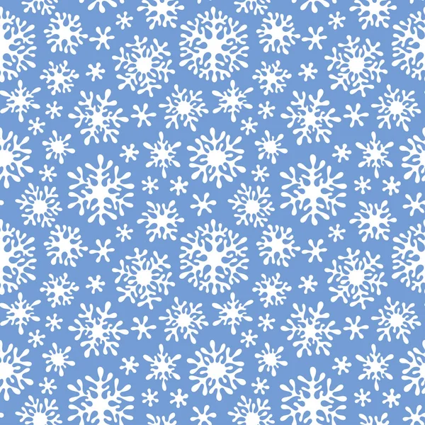 Christmas seamless doodle pattern with snowflakes — Stock Vector