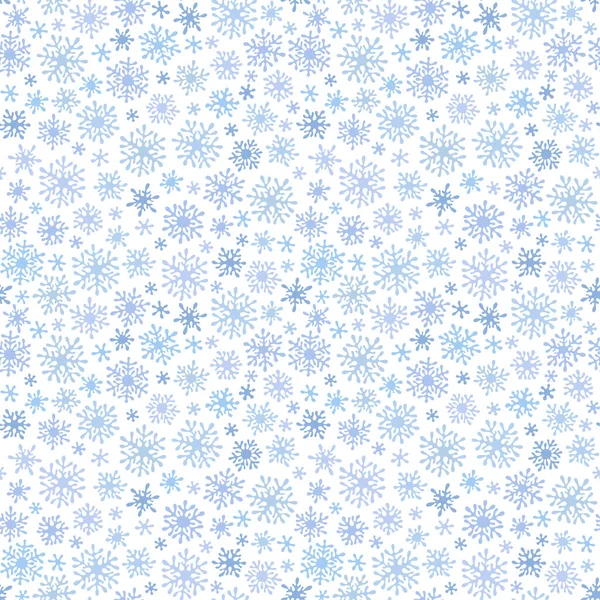 Natale modello doodle senza soluzione di continuità con fiocchi di neve — Vettoriale Stock