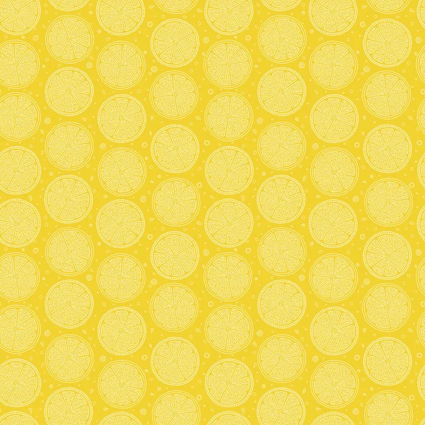 Frische Zitronen von Hand auf einem gelben Hintergrund gezeichnet . — Stockvektor
