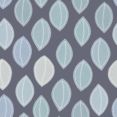 Dikişsiz yumuşak tonları yaprak sonbahar desen doodle. 