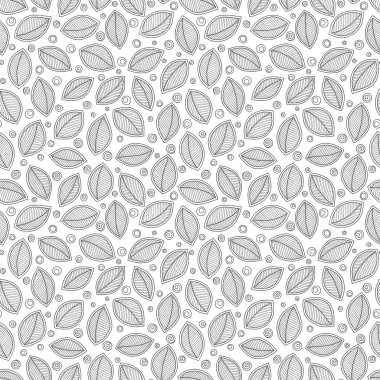 Boyama kitabı için dikişsiz doodle yaprakları desen. 