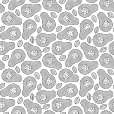 El çizilmiş doodle avokado dikişsiz desen. 