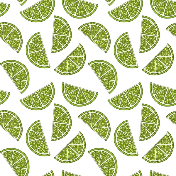 Lime zökkenőmentes minta. Színes vázlatos lime. — Stock Vector