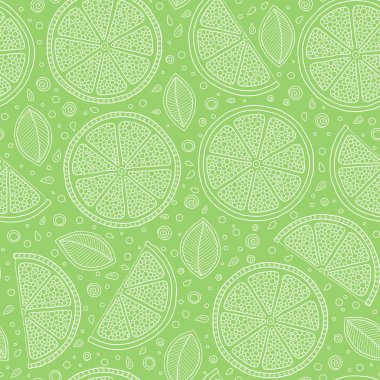 Limonlu ve pürüzsüz desen. Renkli çizim limonları.