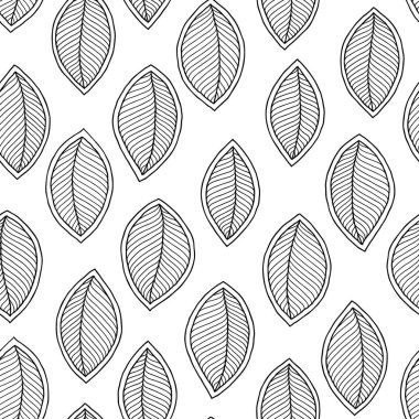 Grafik yaprakları dikişsiz desen. 