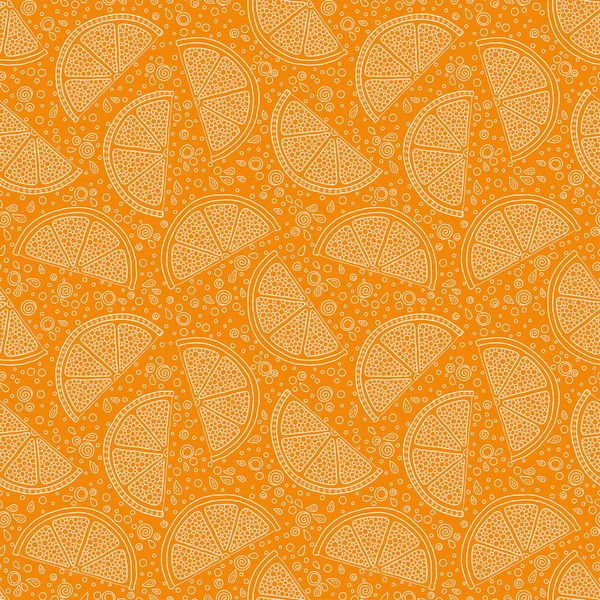 Orangenscheiben auf orangefarbenem Hintergrund. — Stockvektor