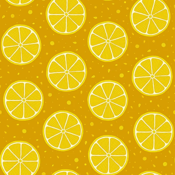 Frische Zitronen Hintergrund, von Hand gezeichnet. — Stockvektor