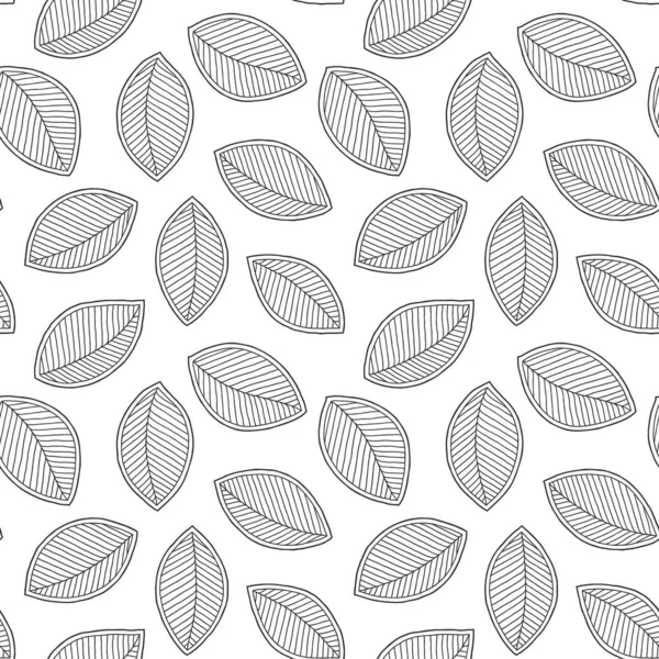 Leaves coloring book pages. Hand drawn artwork. — Stock Vector