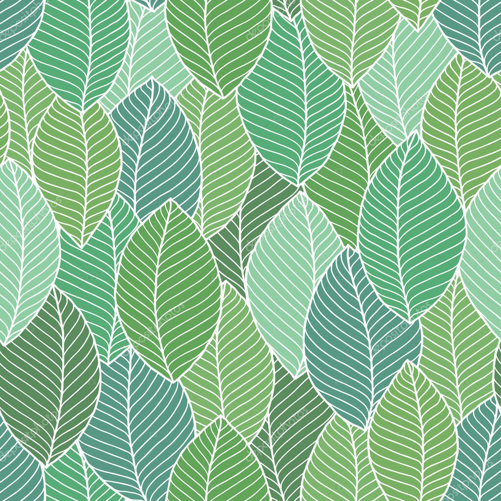 Beautiful spring leaves seamless pattern