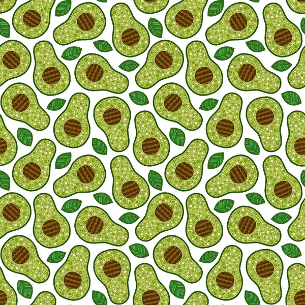 Геометрическая бесшовная схема авокадо . — стоковый вектор