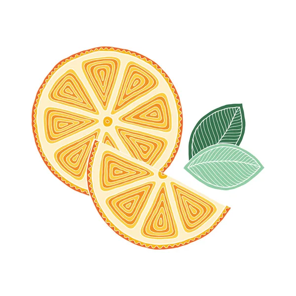 Arancione Doodle Illustrazione Dettagliata Isolato Biglietti Auguri Stampa Shirt — Vettoriale Stock