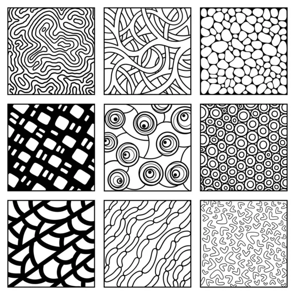 Textures Dessinées Main Grande Collection Artistique Éléments Design Motifs Graphiques — Image vectorielle