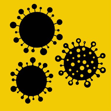 Simge İşareti, 2019-NCoV Roman Coronavirus. Enfeksiyon yok ve dur. Tehlikelidir. İzole Vektör Simgesi