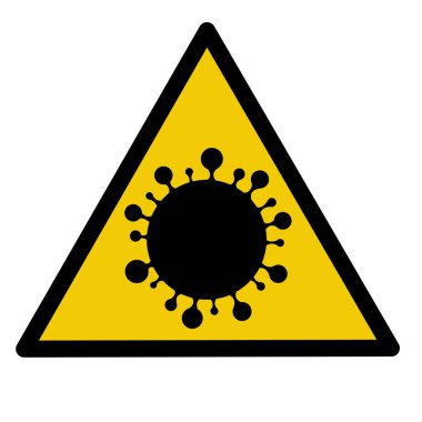 Simge İşareti, 2019-NCoV Roman Coronavirus. Enfeksiyon yok ve dur. Tehlikelidir. İzole Vektör Simgesi