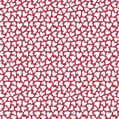 Sevimli karalama stili kalpler kusursuz vektör deseni. Sevgililer Günü el yazısıyla geçmiş. İşaretler farklı kalp şekilleri ve siluetler çizmiş. El çizimi süs.