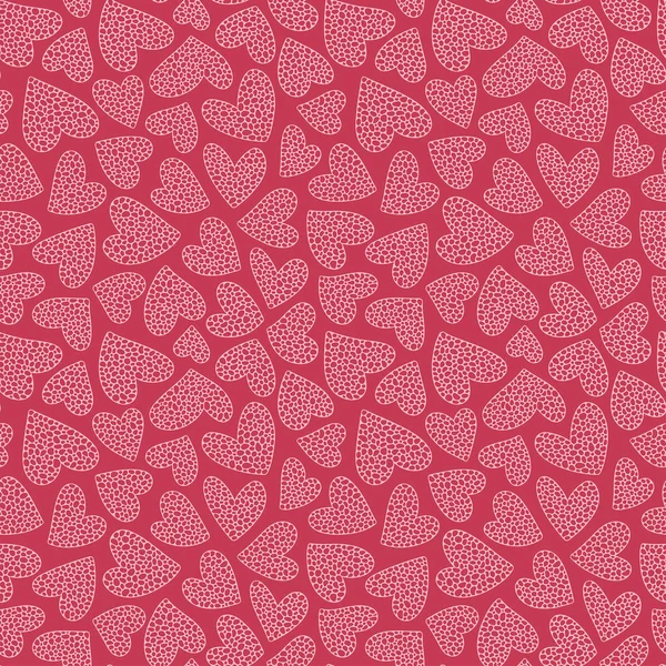 Mignon Style Doodle Coeurs Motif Vectoriel Sans Couture Valentine Day — Image vectorielle