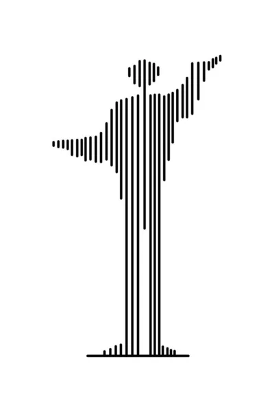 Çizgilerdeki Adam Yaratıcı Barkod Adamı — Stok fotoğraf