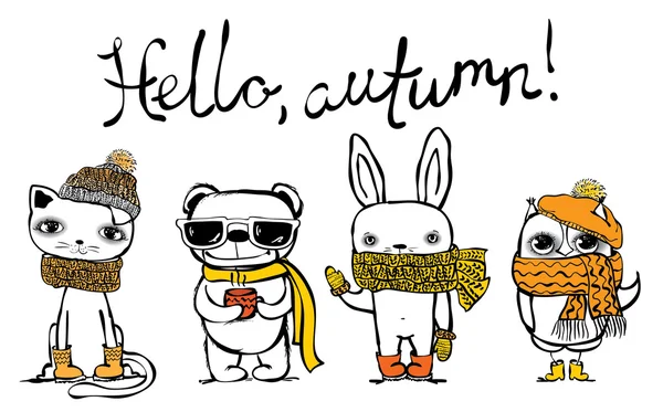 Podzim, blahopřání design, tričko tisk, inspirace plakát — Stockový vektor