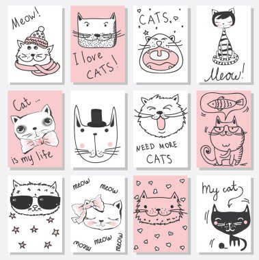 cards with cats avatars