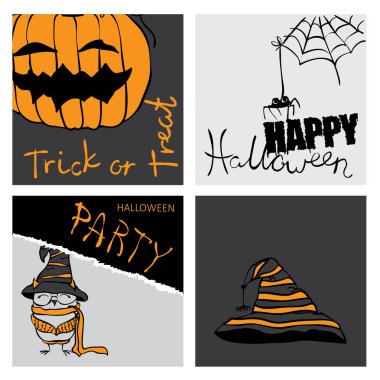 Cadılar Bayramı partisi afiş ve kartları