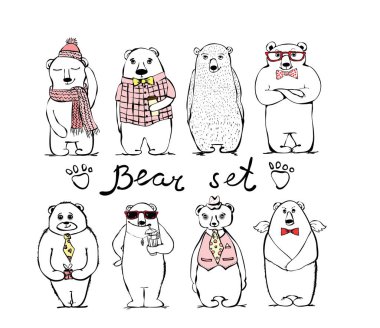 Hipster stil kümesinde ayı