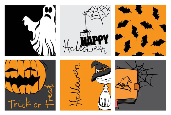 Colección de tarjetas de fiesta Halloween — Archivo Imágenes Vectoriales