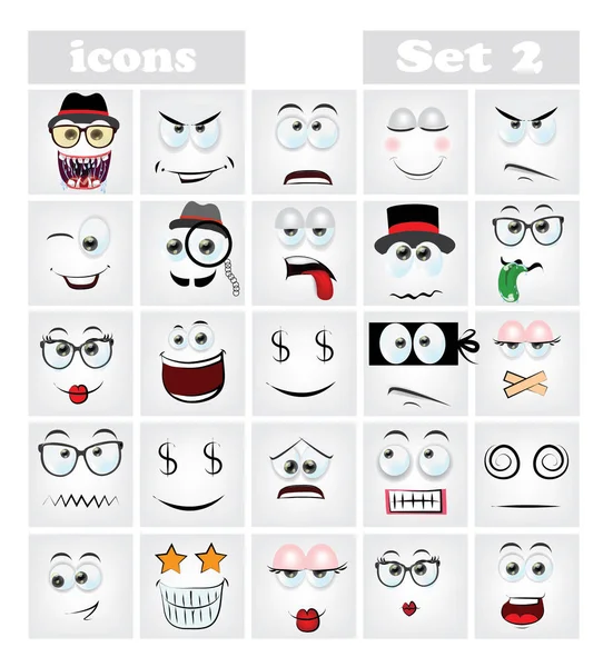 Set of cartoon faces — Stock Vector