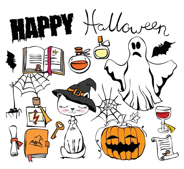 Halloween fél ikonok gyűjtemény — Stock Vector