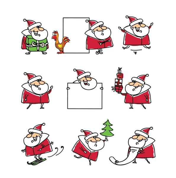 Christmas set of Santa Claus — Stock Vector