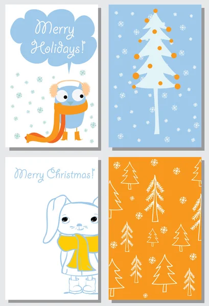 Collection de cartes de voeux de Noël — Image vectorielle