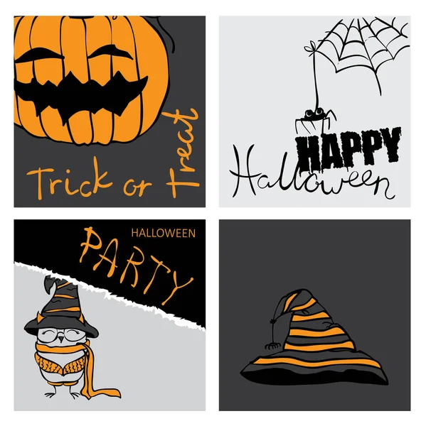 Halloweenfeest banners en kaarten — Stockvector