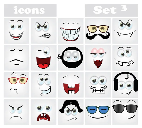 Set of cartoon faces — Stock Vector