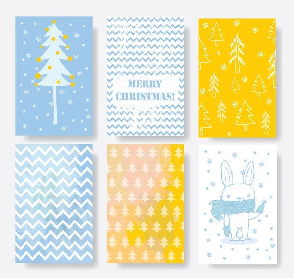 Συλλογή των 6 χριστουγεννιάτικων καρτών — Διανυσματικό Αρχείο