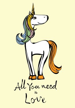 VINTAGE poster şık unicorn ile