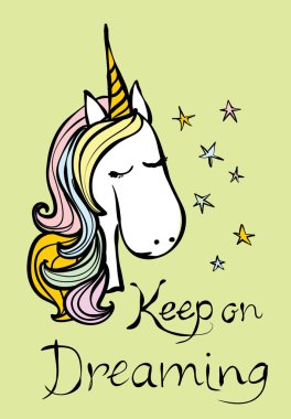 VINTAGE poster şık unicorn ile