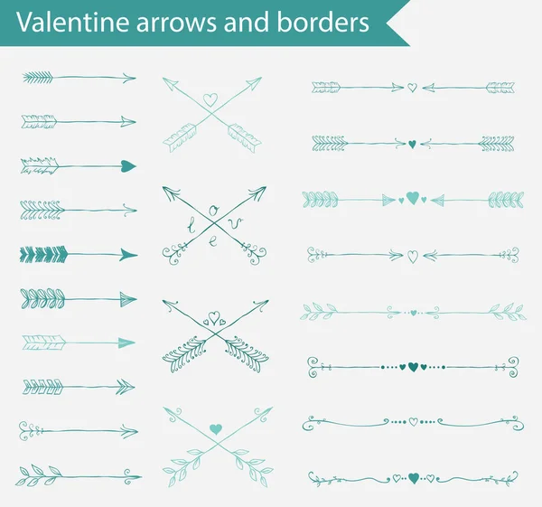 Éléments décoratifs Valentine — Image vectorielle