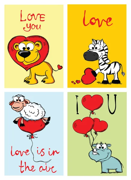 Tarjetas de felicitación del Día de San Valentín — Vector de stock