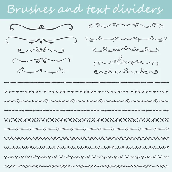 Brushes and text dividers — Stock Vector