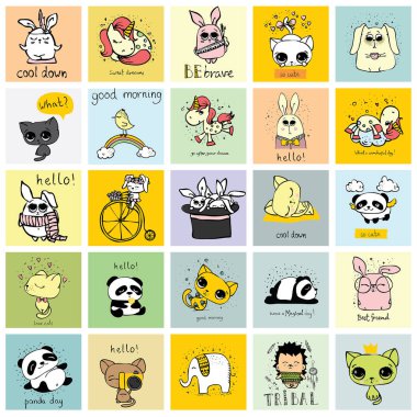 Sevimli hayvanlar kartlarla