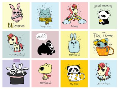 Sevimli hayvanlar kartlarla