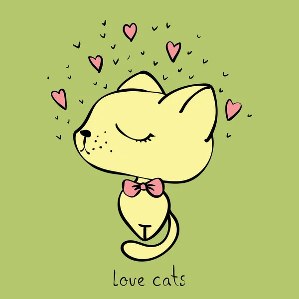 Roztomilý doodle kočka — Stockový vektor
