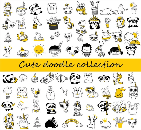 Colección de animales de Doodle — Archivo Imágenes Vectoriales