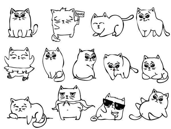 Ikon kucing Doodle - Stok Vektor