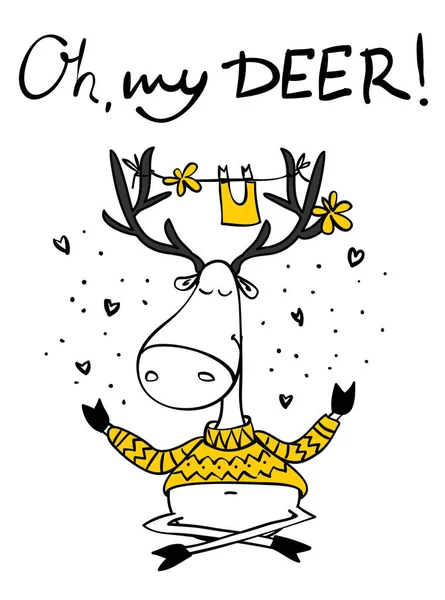 Hipster deer doodle — Wektor stockowy
