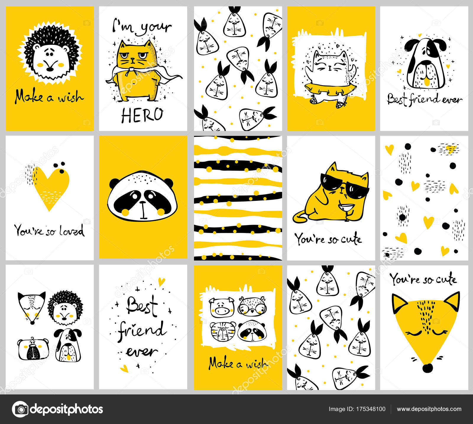 Vektorkort Med Søte Dyr Enkel Design Morsomme Bokstaver Barnas  Gratulasjonskortdesign stockvektor © virinaflora #175348100, image size:1600x1434